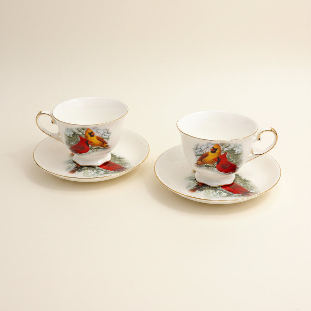 Pair of Cardinal porcelain cups and saucers with gift box; the set includes three pairs