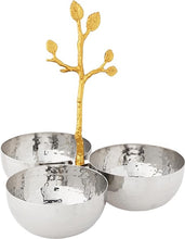 Load image into Gallery viewer, Gilded Leaf Triple Nut Bowl