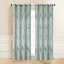 Load image into Gallery viewer, Turquoise Green Genevieve Embroidery Room Darkening Curtain | 56" by 96"