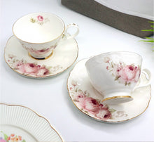 Load image into Gallery viewer, Pink Peony Cup and Saucer Set | Pair
