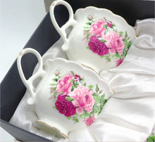 Load image into Gallery viewer, Red Country Rose Cup and Saucer Set | Pair
