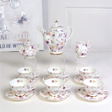 Load image into Gallery viewer, Purple Asters Tea Set | 6 Serving

