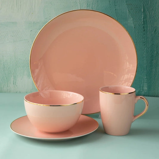 Senorita Pink 16-piece porcelain dinner set with 27.5 cm dinner plates, service for four