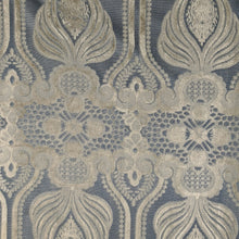 Load image into Gallery viewer, Velvet Navy in Beige Genevieve Curtain | 56" by 96"
