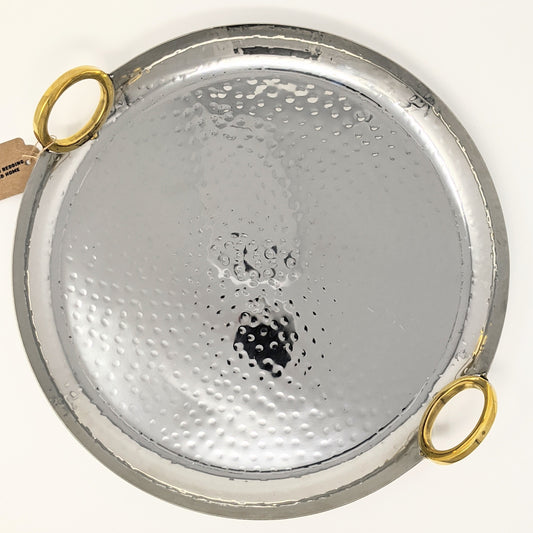 Golden Ring two-section round serving tray, 12.5 inches