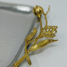 Load image into Gallery viewer, Gilded Flower Flat Square Tray | 12" Wide
