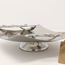 Load image into Gallery viewer, Stainless Steel Hammered Square Tray | Silver Trim 9" Wide
