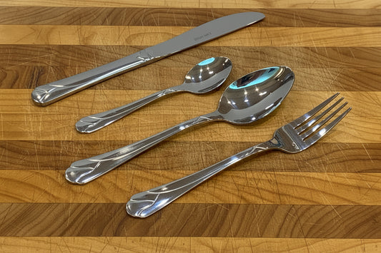 Capri Silver 24-piece stainless steel flatware set, service for six