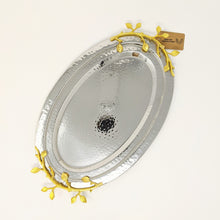 Load image into Gallery viewer, Gilded Leaf Oval Tray | 15" Long
