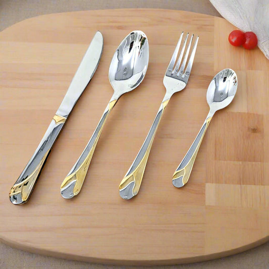 Capri Gold 24-piece stainless steel flatware set, service for six